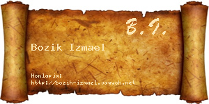 Bozik Izmael névjegykártya